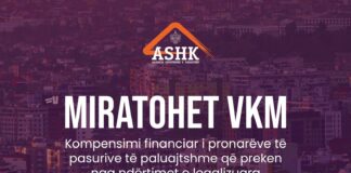 Miratohet fondi për kompensimin e pronarëve të prekur nga legalizimet, Kadastra: 840 milionë lekë për 1901 përfitues