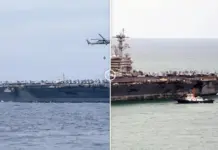 Aeroplanmbajtësja amerikane Abraham Lincoln mbërrin në Tajlandë e mbuluar nga ndryshku. Eksperti: Duhen 30 ditë për ta pastruar