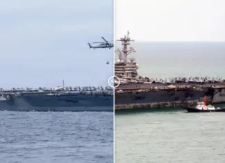 Aeroplanmbajtësja amerikane Abraham Lincoln mbërrin në Tajlandë e mbuluar nga ndryshku. Eksperti: Duhen 30 ditë për ta pastruar
