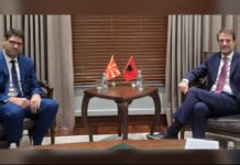 Hoxha takim me ministrin e Maqedonisë së Veriut! Në fokus Korridori VIII dhe bashkëpunimi i mëtejshëm mes dy vendeve