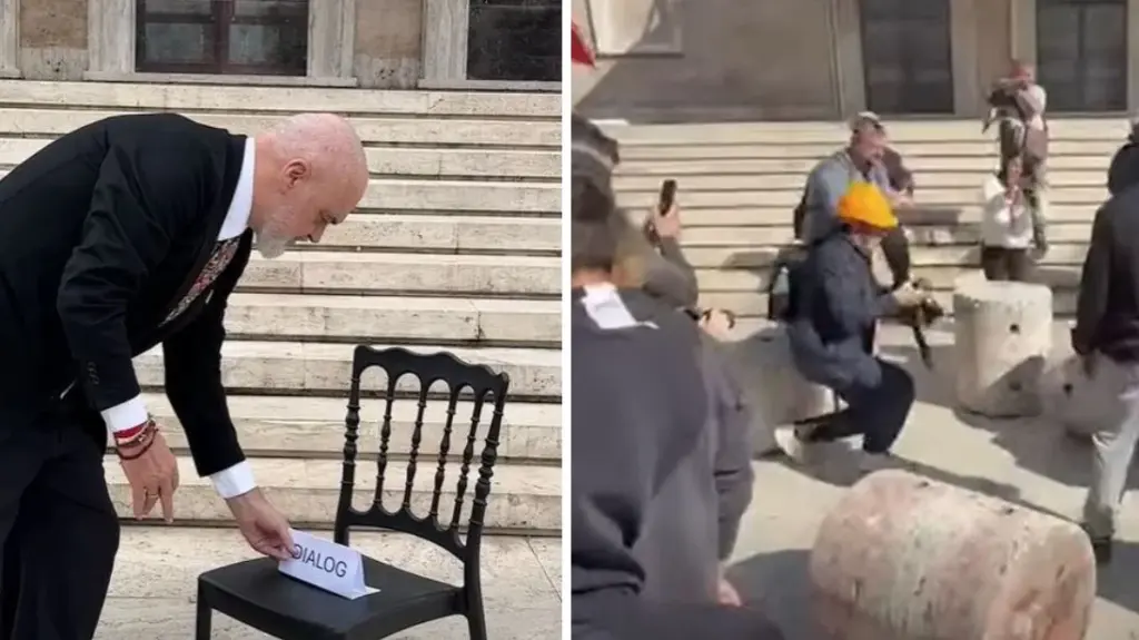  Stolat  e betonit u rrokullisën në bulevard  Rama ironizon pedagogët dhe refuzimin e tyre për dialog  Erdhën përsëri 