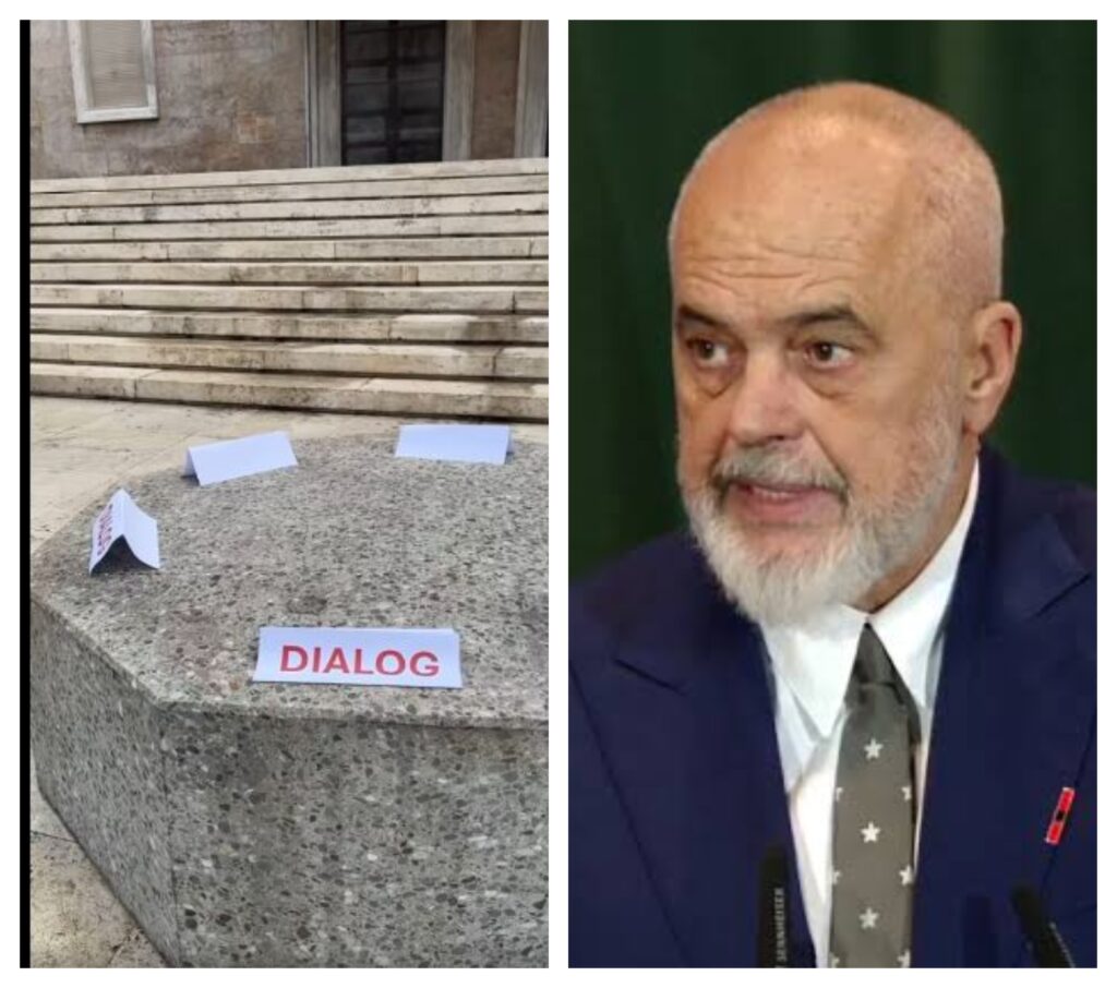 Rama vijon ftesën për dialog  e nis mëngjesin duke shpërndarë pamjet nga ulëset përpara Kryeministrisë