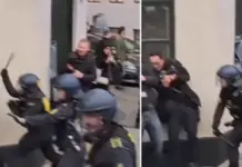 VIDEO / “Çmendet” policia daneze, bashkë me protestuesit godet edhe gazetarët