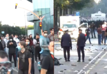 Sërish tensione në protestë, policia gazlotsjellës për shpërndarjen e tubuesve, ata përgjigjen me hedhjen e sendeve ndaj tyre