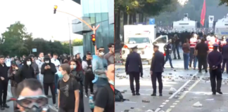 Sërish tensione në protestë, policia gazlotsjellës për shpërndarjen e tubuesve, ata përgjigjen me hedhjen e sendeve ndaj tyre