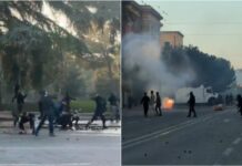 Protestuesit zhvendosen te “Zogu i Parë”, thyejnë xhama të bizneseve, djegin kosha dhe ndalojnë ambulancën