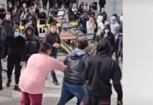 Pamje nga protesta, Taulant Balla publikon videon: Nuk qëllohet nëna, mësuesja me gurë or çun